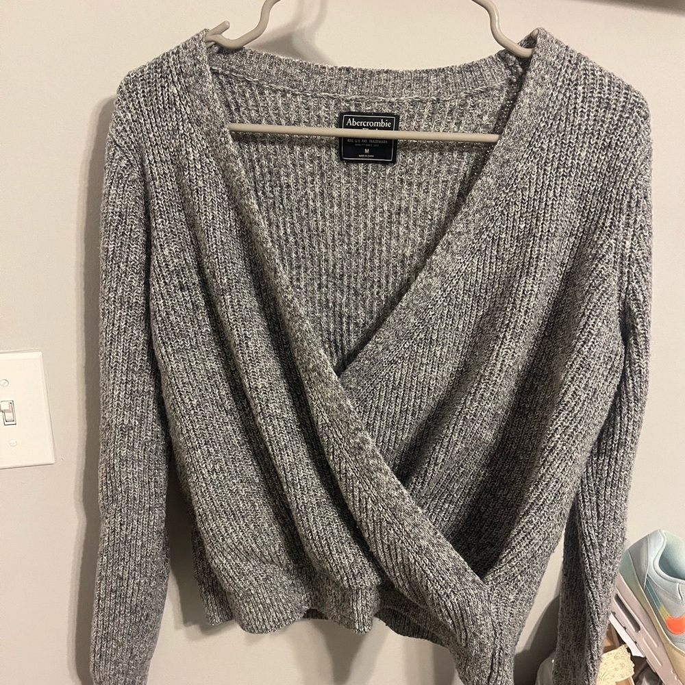Abercrombie & Fitch Charcoal V-Neck Sweater